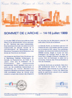 - Document Premier Jour LE SOMMET DE L'ARCHE DE LA DÉFENSE - PUTEAUX 14.7.1989 - - Denkmäler