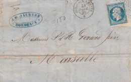 Lettre De Bordeaux à Marseille Avec Ambulant De Bordeaux à Cette LAC - 1849-1876: Période Classique