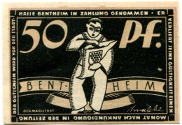 50 PFENNIG Stadt BENTHEIM Hanover DEUTSCHLAND Notgeld Papiergeld Banknote #PL670 - Lokale Ausgaben