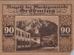 90 HELLER 1920 Stadt GRoBMING Styria Österreich Notgeld Banknote #PF031 - [11] Emissions Locales