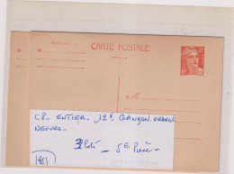 TP ENTIER S/ CARTE-POSTALE 12 F.GANDON ORANGE-NEUF-1951 - 1921-1960: Periodo Moderno