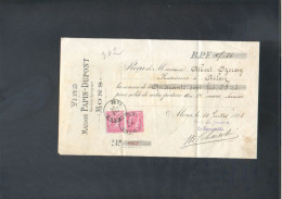 België OCB46 Gestempeld Op Kwitantie Mons 1892 Perfect - 1884-1891 Leopoldo II