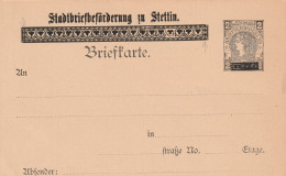 Allemagne Entier Postal Poste Privée Stettin - Tarjetas