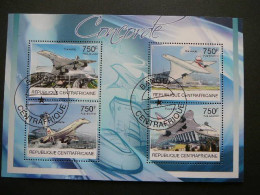 Concorde Planes. Flugzeuge. Avions  # Central African Republic # 2012 Used S/s #146 Transport - Concorde