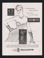 Pub Papier 1952 MONTRE Bijoux Horlogerie PALLADIUM  Montres Dessin Femme Pin Up - Publicités