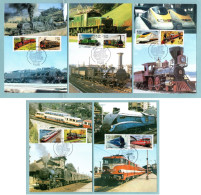 Carte Maximum 2001 - Collection Jeunesse - Trains - Les Légendes Du Rail -  YT 3405 à 3414 - Paris - 2000-2009