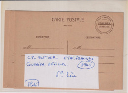 TP ENTIER S/ CARTE-POSTALE ETAT FRANCAIS-COURRIER OFFICIEL 1940 - 1921-1960: Periodo Moderno