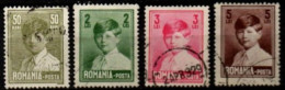 ROUMANIE   -  1928  .  Y&T N° 337- 339 - 340 - 341 Oblitérés .  Roi Michel 1er - Used Stamps