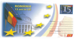 IP 2022 - 1 EU, Romania For 15 Years, Flags, Music Athenaeum, Romania - Stationery - Unused - 2022 - Postal Stationery