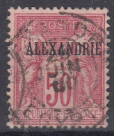 TIMBRE ALEXANDRIE TYPE SAGE 50c ROSE TYPE II ( N/U ) N° 15 OBLITERATION CENTREE - Used Stamps