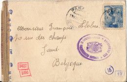 1942   - CENSURA SAN SEBASTIAN - GEÖFFNET  -   TO GAND BELGICA    2 SCANS - Covers & Documents