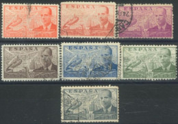 SPAIN, 1939, JUAN LA CIERVA STAMPS COMPLETE SET OF 7, # C100/108, USED. - Gebruikt