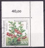 # (1508) BRD 1991 Natur Und Umweltschutz: Pflanzen Aus Dem Rennsteiggarten ECKRAND O/used (A5-7) - Used Stamps