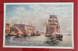 Carta Postale Non Circulée - DESSIN - "OUT WITH THE TIDE" - ENTRANCE TO CANNING DOCK, LIVERPOOL - Schlepper