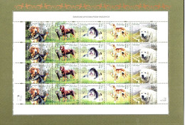 POLAND 2006 RARE POLISH POST OFFICE LIMITED EDITION FOLDER: SHEET OF 20 STAMPS OF WORLD EXHIBITION SHOW PEDIGREE DOGS - Blocs & Hojas