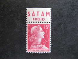 TB N° 1011a, Neuf XX. Avec PUB Supérieure " SATAM ". - Unused Stamps