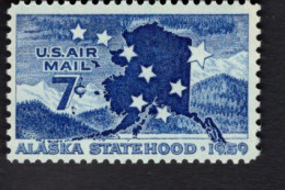 218578438 1959 SCOTT C53 (XX)  POSTFRIS MINT NEVER HINGED - ALASKA STATEHOOD -  BIG DIPPER - NORT STAR AND MAP OF ALASKA - 3b. 1961-... Ungebraucht