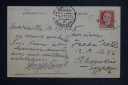 FRANCE - Pasteur 45ct Seul Sur Carte Postale De Marseille Pour Alexandrie En 1925 - L 151970 - 1921-1960: Periodo Moderno