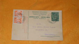 CARTE POSTALE ANCIENNE DE 1935../ CACHETS KARLOVAC YOUGOSLAVIE POUR STRASBOURG..+ TIMBRES X3 DONT ENTIER - Entiers Postaux