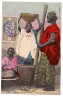 Pileuse De Couscous - (7 FEVRIER 1924) - BEAU TIMBRE - COMPOSTAGE BIEN LISIBLE à THIES - CARTE COLORISEE - - Senegal