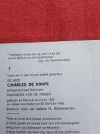 Doodsprentje Charles De Kimpe / Hamme 6/6/1922 -  25/2/1990 ( Philomena Van De Vreken ) - Religione & Esoterismo