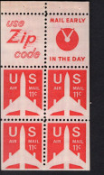 2010589079 1971 SCOTT C78A (XX)  POSTFRIS MINT NEVER HINGED - BOOKLET PANE SILHOUETTE OF JET AIRLINER AND LABELS - 3b. 1961-... Unused