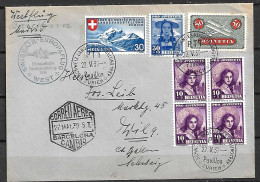 SWITZERLAND STAMPS, 1939 COVER SWISSAIR FLIGHT TO BARCELONA - Cartas & Documentos