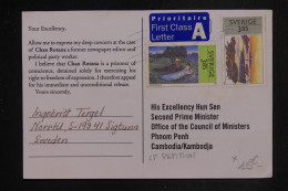 SUEDE - Carte Postale ( Pétition Pour Un Prisonnier Politique ) Pour Le Cambodge En 1996 - L 151975 - Covers & Documents