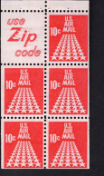 2010589820 1968 SCOTT C72C (XX)  POSTFRIS MINT NEVER HINGED - BOOKLET PANE FIFTY-STAR RUNWAY + LABEL - 3b. 1961-... Ungebraucht