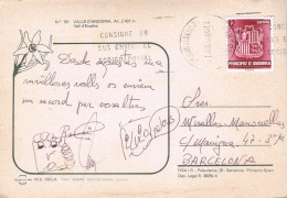 54807. Postal ANDORRA La VELLA (Andorra Española) 1986. Vista Vall D'Envalira - Briefe U. Dokumente