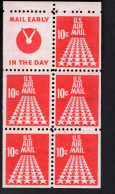 2010590231 1968 SCOTT C72C (XX)  POSTFRIS MINT NEVER HINGED - BOOKLET PANE FIFTY-STAR RUNWAY + LABEL - 3b. 1961-... Neufs