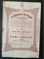 Lot De 2 Actions De La Rubanerie De Deunze - Part Sociale Au Porteur Et Sans Désignation De Valeur - Parfums & Beauté