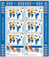 ROMANIA 2024 Joint Issue ROMANIA - ISRAEL  Minisheet Of 6 Stamps + 2 Tabs + Illustrated Border  MNH** - Emissions Communes