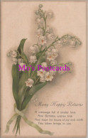 Embossed Greetings Postcard - Many Happy Returns. Birthday Flowers   DZ87 - Anniversaire