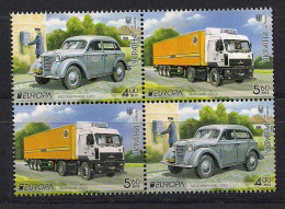 Ukraine 2013 Europa. Postman Van. Mi 1334-35A Zd Block Of Four - Ucrania