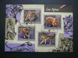 Tigers.Tiger.Tigres # Central African Republic # 2014 Used S/s #148 Big Cats (cats Of Prey) - Roofkatten