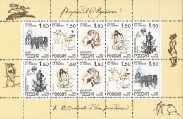 Russia 1998  Birth Bicentenary Of A.S.Pushkin. Mi 659-63 Klb - Nuevos