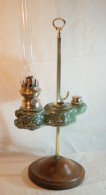 Lampe De Travail Peigniet Changeur Porcelaine Emaillée Verte à Décor De Sphinge Vers 1880  Ref BX24LMP001 - Lantaarns & Kroonluchters