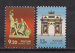 Russia 2012 Definitive Issue. Monument To Minin And Pozharsky And Triumphal Arch Of Moscow. Mi 1829-30 - Unused Stamps