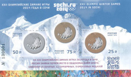 Russia 2014 The XXII Winter Olympic Games 2014 In Sochi. Olympic. Medals. Owerprint.  Mi 198 I - Neufs