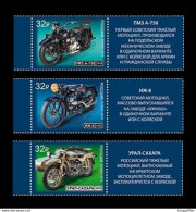 Russia 2019 History Of Russian Motorcycle. Mi 2748-50 With Labels - Ongebruikt