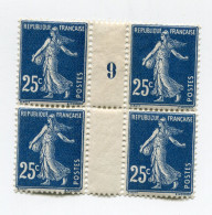 FRANCE N°140 ** EN BLOC DE 4 AVEC MILLESIME 9 ( 1909 ) - Millesimi