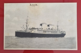 CARTE POSTALE CIRCULÉE À DAKAR, SANS TIMBRE 1934 - P.fo "CONTE BIANCAMANO", Mediterraneo, Sud America Express - Houseboats