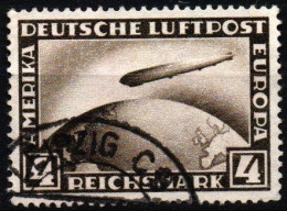 GERMANIA - 1928 Zeppelin 4m Seppia - Unificato A37 USATO - Airmail & Zeppelin