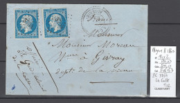 France - Lettre D'Algérie - LA CALLE  - 1860 - PC3754 - T22 - 1849-1876: Periodo Classico