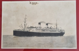 CARTE POSTALE CIRCULÉE À DAKAR, SANS TIMBRE 1934 - P.fo "CONTE BIANCAMANO", Mediterraneo, Sud America Express - Embarcaciones