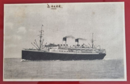 CARTE POSTALE CIRCULÉE À DAKAR, SANS TIMBRE 1934 - P.fo "CONTE BIANCAMANO", Mediterraneo, Sud America Express - Houseboats