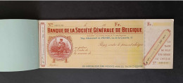 Carnet De Chèques De La Banque Société Générale De Belgique - Toussaint Ernaux - Chèques & Chèques De Voyage