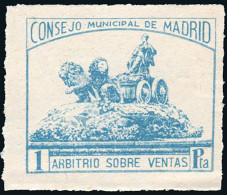 Madrid - Guerra Civil - Em. Local Republicana - Allepuz (*) 145 - "1 Pta. Consejo Municipal - Arbitrio Sobre Ventas" - Emissioni Repubblicane