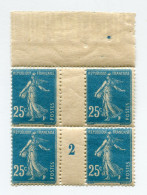 FRANCE N°140 ** EN BLOC DE 4 AVEC MILLESIME 2 ( 1922 ) - Millesimi